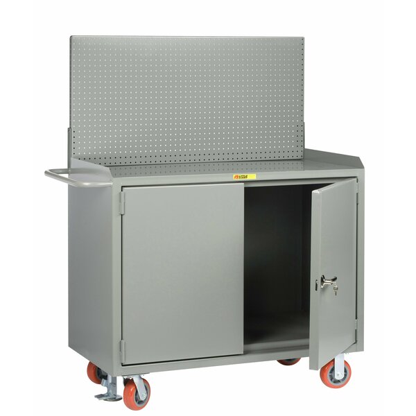 Little Giant Mobile Bench Cabinets, 36"W, Pegboard MB-2D-2436-FLPB